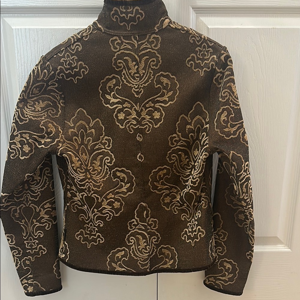 Handmade Brown and Cream Patterned Jacket - Picture 2 of 11
